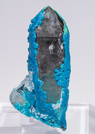 Chrysocolla on Quartz. Front