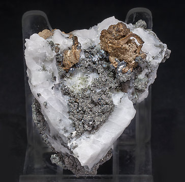 Silver with Acanthite and Calcite. 