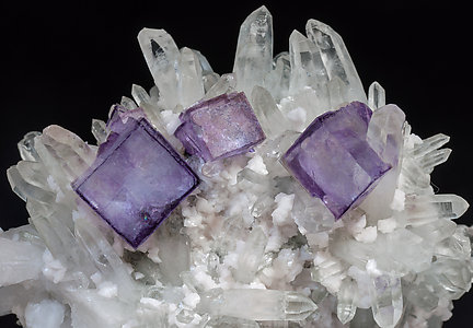 Fluorite with Quartz and Dolomite. 