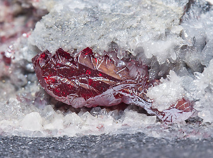 Cinnabar with Quartz and Calcite. 