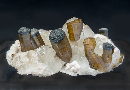 Elbaite-Schorl Series with Quartz and Feldspar. 