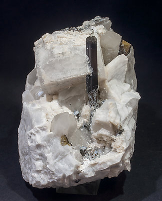 Elbaite-Schorl Series with Feldspar and Quartz. Front