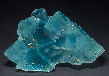 Fluorite with Chalcopyrite. Front