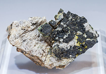 Ullmannite (As-bearing) with Calcite. 