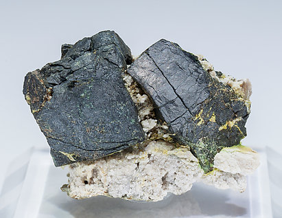 Ullmannite (As-bearing) with Calcite. 