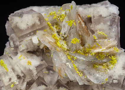 Fluorite with Pyromorphite and Baryte. 
