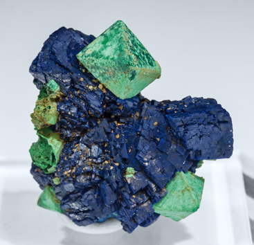 Malachite after Cuprite with Azurite. Side