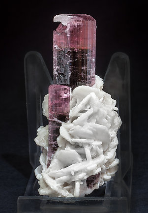 Elbaite (variety rubellite) with Albite. Side