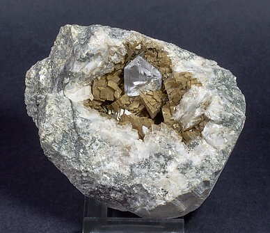 Chalcopyrite with Gypsum, Dolomite and Calcite. 