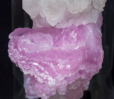 Quartz (variety rose quartz) with Quartz. 