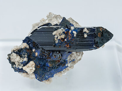 Azurite with Dolomite. 