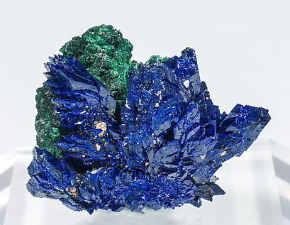 Azurite with Malachite and Dolomite. Front