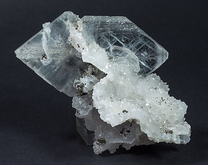 Baryte with Quartz and Pyrite. Rear