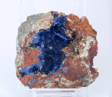 Azurite with Quartz. Front