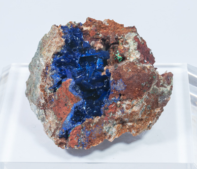 Azurite with Quartz. Side