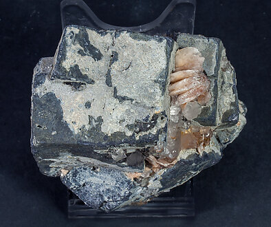 Galena with Cerussite, Plumbogummite, Quartz, Wulfenite and Baryte. Top