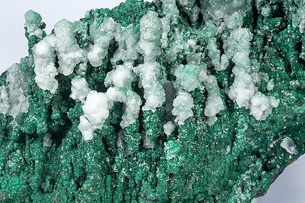 Malachite with Calcite and Cerussite. 