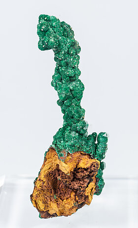 Malachite with Calcite and Cerussite. Rear