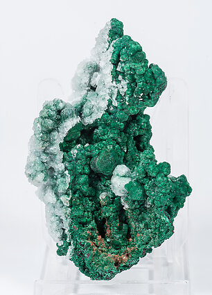 Malachite with Calcite and Cerussite. Front