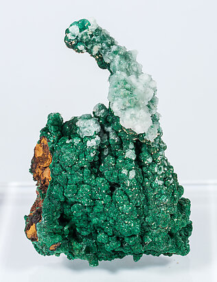 Malachite with Calcite and Cerussite. Front