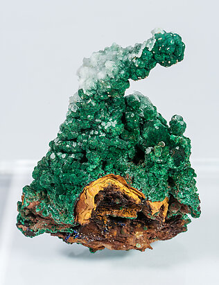 Malachite with Calcite and Cerussite. Rear