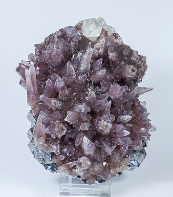 Quartz (variety amethyst) with Fluorite. Side