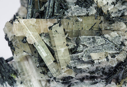 Chlorapatite on Ferro-actinolite with Microcline. 