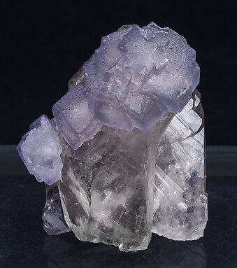 Fluorite on Quartz (variety smoky). Front