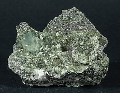 Prehnite with Epidote and Actinolite (variety byssolite). Front