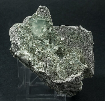 Prehnite with Epidote and Actinolite (variety byssolite). Side