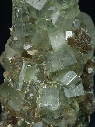 Fluorapatite with Siderite, Arsenopyrite and Muscovite. Detail