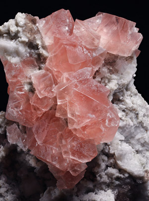 Fluorite (octahedral) with Quartz (variety smoky) and Albite. Detail / Photo: Joaquim Calln