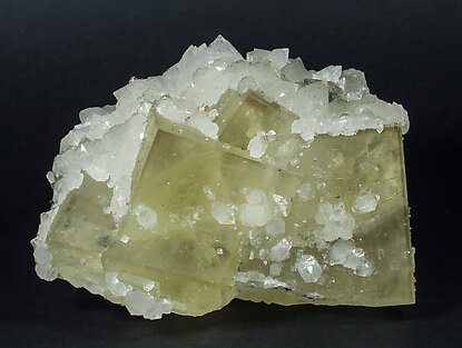 Fluorite with Quartz and Pyrite. 