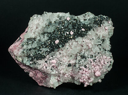 Rhodochrosite with Quartz and Sphalerite. Front