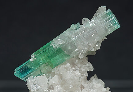 Elbaite with 'lepidolite' and Quartz. 