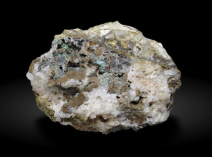 Cuprodongchuanite with Hemimorphite and Veszelyite. Front / Photo: Joaquim Calln