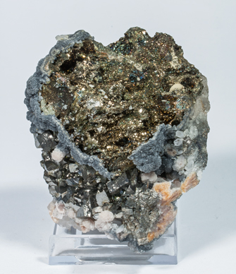 Pyrite with Arsenopyrite, Boulangerite inclusions and Quartz. 