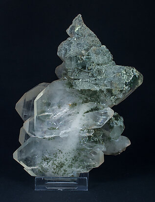 Quartz (variety faden quartz) with Chlorite inclusions. Rear