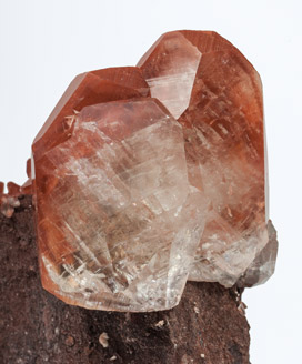 Calcite with iron oxides inclusions. 