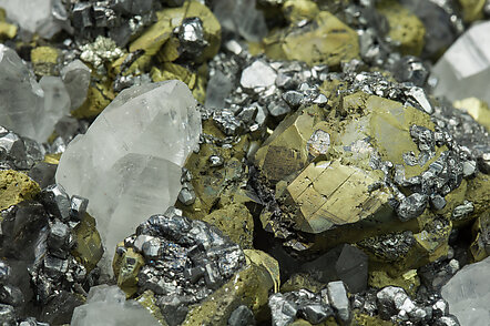 Sphalerite with Chalcopyrite, Galena and Quartz. 