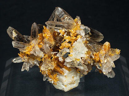 Zircon with Quartz (variety smoky), Orthoclase and Aegirine. Front