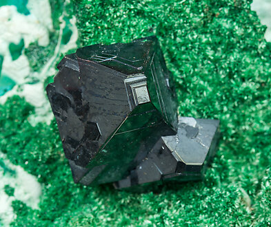 Cuprite on Malachite and Chrysocolla. 