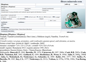 Dioptase with Dolomite