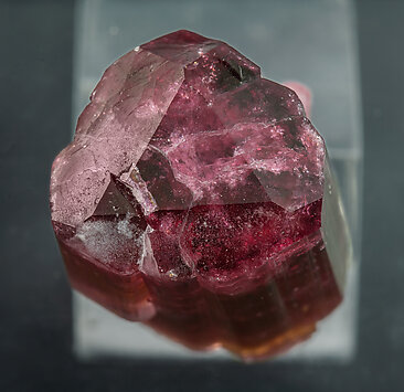 Elbaite-Schorl Series (variety rubellite) with Quartz. Top