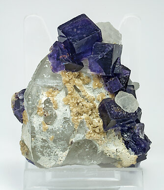 Fluorite with Quartz and Calcite. 