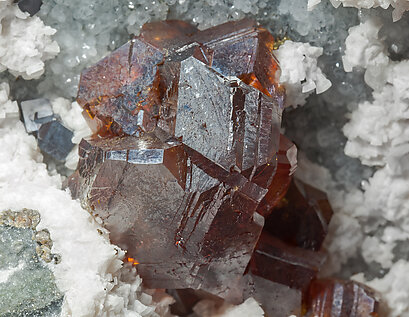 Sphalerite with Calcite, Quartz and Galena. 