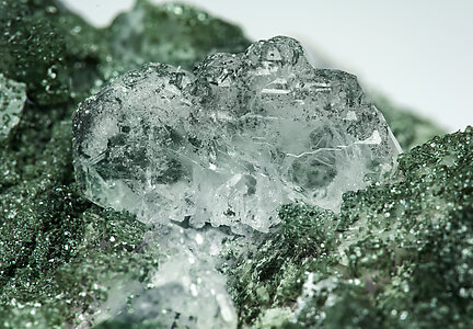 Fluorapatite with Titanite, Orthoclase (variety adularia) and Chlorite. 