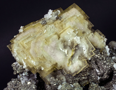 Baryte with Pyrite and Quartz. 