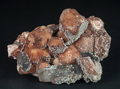 Microcline with Hematite and Quartz (variety smoky). 