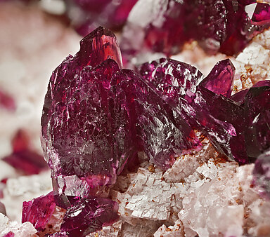 Roselite with Calcite. Detail / Foto: Joaquim Calln